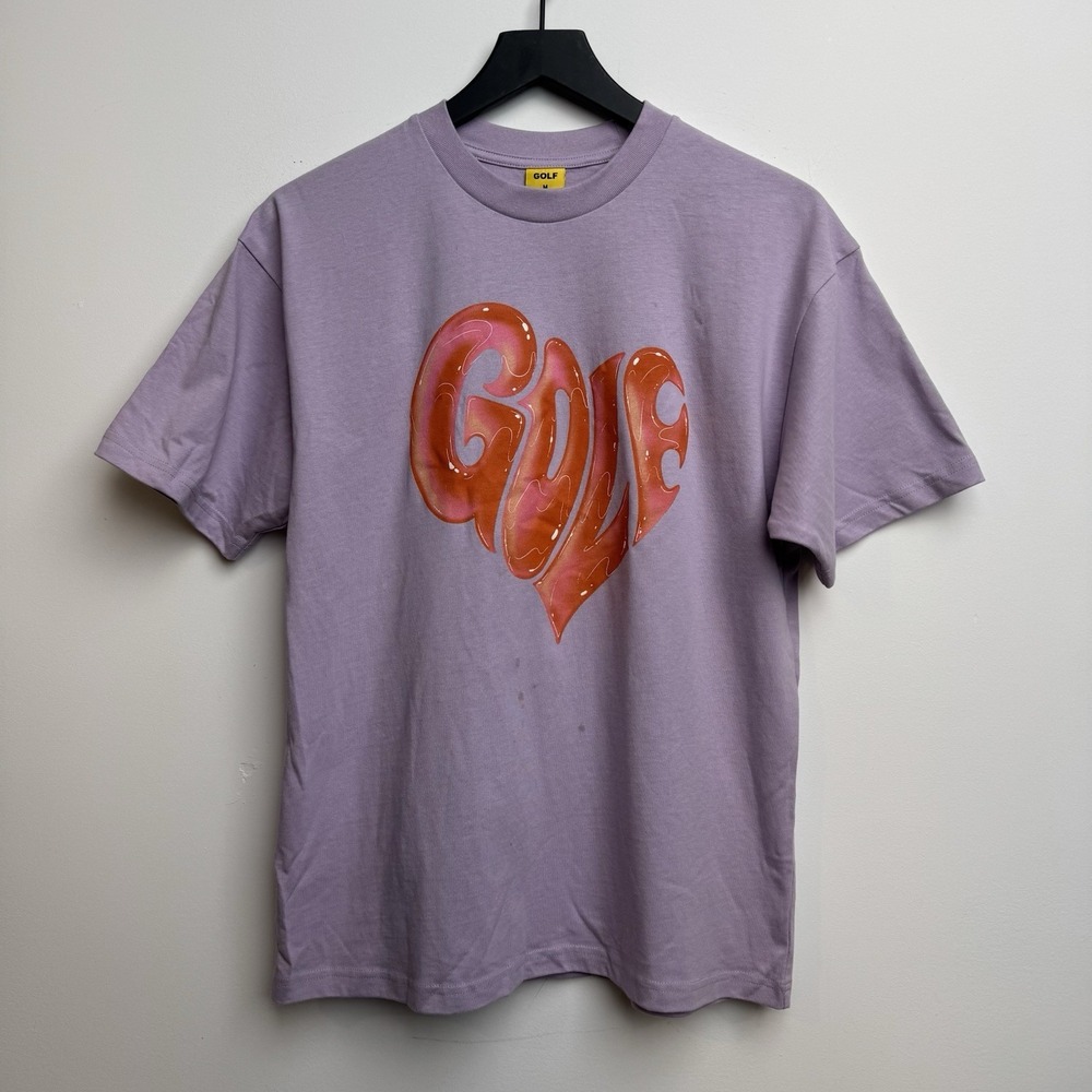 Golf Wang Shirt M Pink Short Sleeve Heart Red Logo Tyler Creator Streetwear Mens